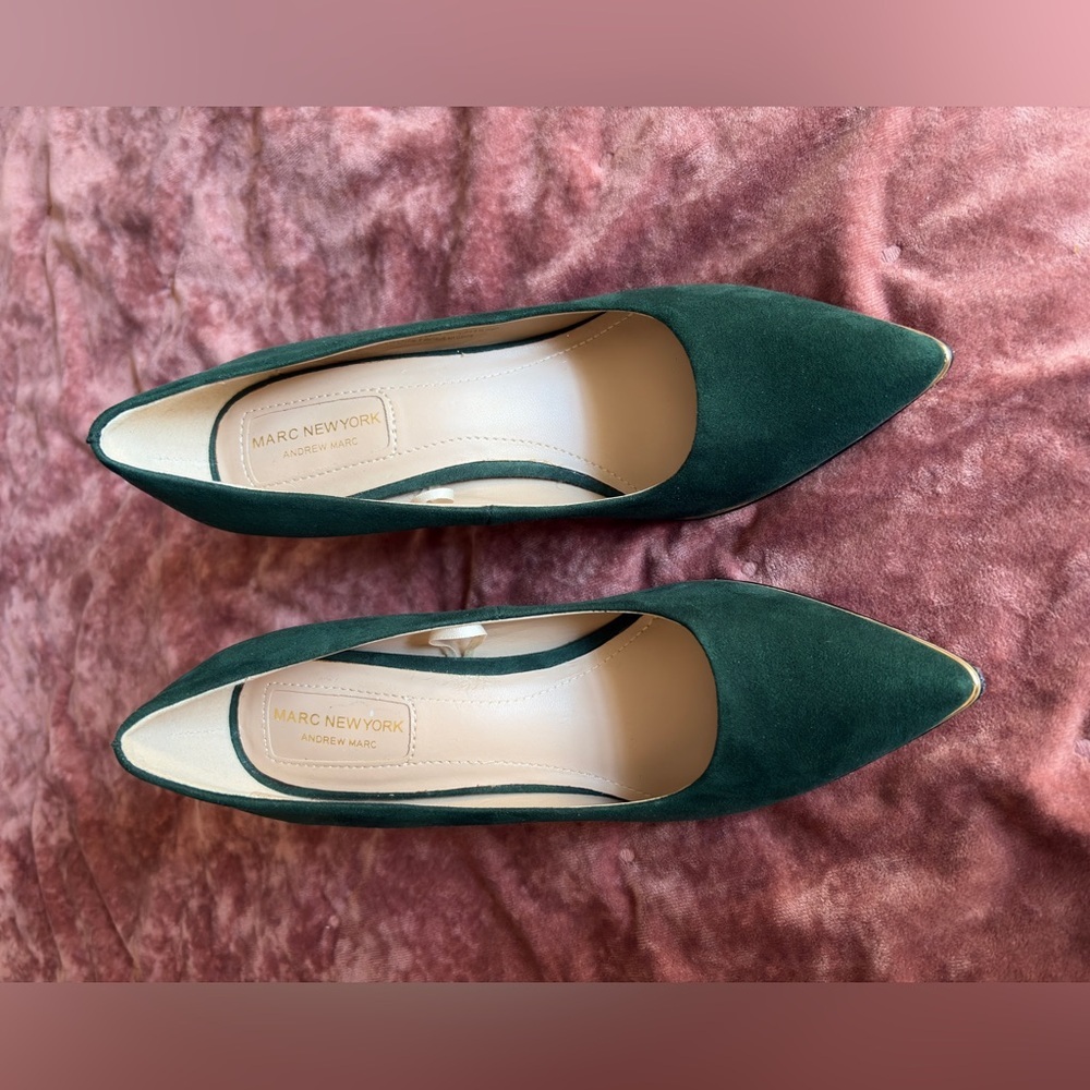 ANDREW MARC Emerald Green stiletto heels SZ5.5 - Picture 5 of 8
